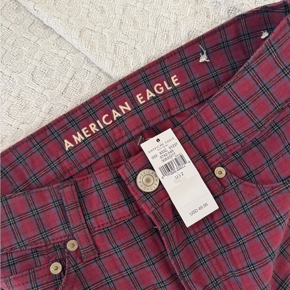 American Eagle Outfitters Red Plaid Mini Skirt